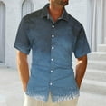 thumbnail image 2 of EHRWE Shirts For Men Male Shirt Short Sleeve Button Down Shirt Summer Beach Casual T Shirt Tops For Mens, 2 of 9