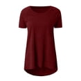 thumbnail image 4 of Women's Tops Long Shirt Short Sleeve T-Shirt Oversize Summer O-Neck Tunic Tops Casual Loose Fit Blouse Basic Tee, 4 of 4