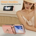 thumbnail image 4 of Asuwish Compatible with Samsung Galaxy Z Flip 7 5G 2025 Wallet Phone Case Ring Crossbody Strap Stand Credit Card Holder RFID Protective Cell Cover for ZFlip7 Z7 G Flip7 7Z Women Girls Rose Gold, 4 of 9
