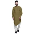 thumbnail image 1 of Atasi Long Sleeve Designer Kurta For Men Indian Cotton Casual Long Kurta, 1 of 5