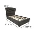 thumbnail image 4 of Flash Furniture Barletta Tufted Upholstered Twin Size Platform Bed in Dark Gray Fabric, 4 of 4