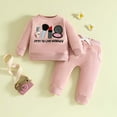 thumbnail image 2 of Gubotare Girls Pant Sets Toddler Baby Girl Fall Winter Clothes Long Sleeve Pullover Sweatshirts Stripe Pants 12 18 Months (Pink,12-18 Months), 2 of 6