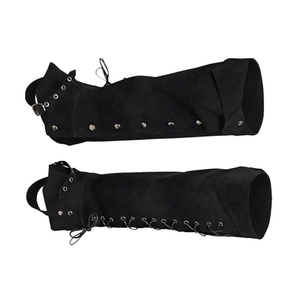 Cubrebotas, protectores de piernas, polainas medievales de gamuza a la moda para fiestas temáticas y escenarios. Negro