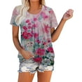 thumbnail image 4 of Aloohaidyvio Tops for Women ,Summer Classic T-Shirt Tees for Women Loose Short Sleeve Tops, 4 of 6