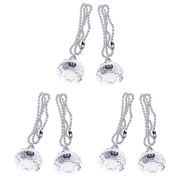 FUEENIRVA Multi-Color Crystal Ceiling Fan Chain for Lamp and Ventilation 6Pcs