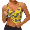 thumbnail image 4 of Lsque Summer Pineapple Printed Women'S Sports Bra, Compression, Moisture Wicking, High-Impact Sports Bra For Women,Supportive sports bra-, 4 of 9