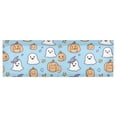 thumbnail image 6 of Yayeee Kitchen Valance Rod Pocket 54" x 18" Living Room Window Curtain, Blue Halloween Ghosts, 6 of 6