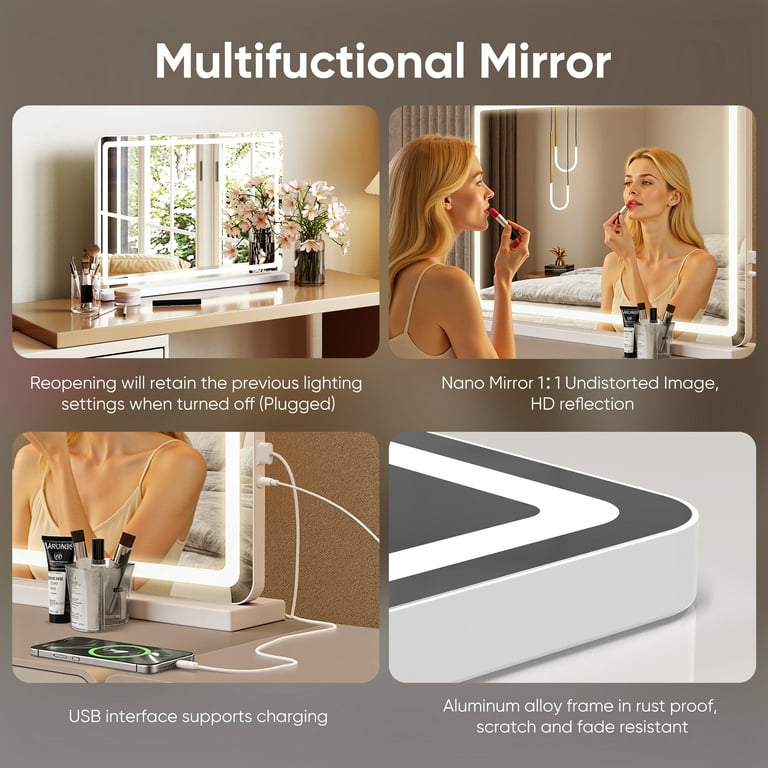 CONCETTA 22-inch × 32-inch LED Illuminated Makeup Mirror with