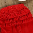 thumbnail image 4 of Ropa Para Niñas Pequeñas, Traje Para Niños Pequeños, Primavera Otoño, Terciopelo Dorado, Manga Larga, Color Sólido, Con Capucha, Top De Encaje, Pantalones, Traje Rojo Para Niños Odeerbi LM103-11083, 4 of 9