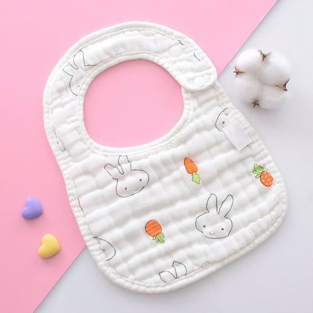

QISIWOLE Newborn Toddler Baby Fashion Cute Cartoon Pattern Cotton Gauze Frenulum Bib Saliva Towel Discount