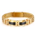 thumbnail image 1 of Pulsera de diamantes para hombre de acero inoxidable dorado creativa y de moda europea y americana, 1 of 6