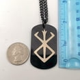 thumbnail image 5 of HOOUN Stainless Steel Amulet Dog Tag Necklace Pendant Black Rune of berserker warriors, 5 of 6