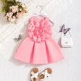 thumbnail image 4 of Rovga Robe pour Filles 12-18 Mois Robe Princesse Bébé Sans Manches Robe d'Anniversaire Fleur Rétro Robe d'Été Rose Clair, 4 of 5