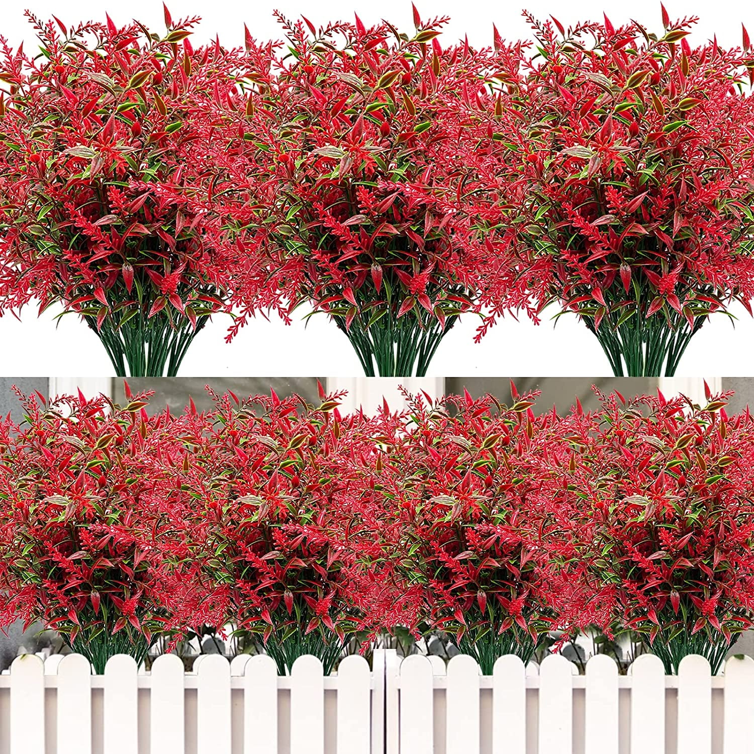 8/12 Bundles Artificial Plants Outdoor UV Resistant Artificial Lavender