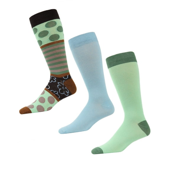 MeMoi Flowertrast Cotton Blend Crew Sock 3 Pack - Mens - Male, 10-13, Charcoal