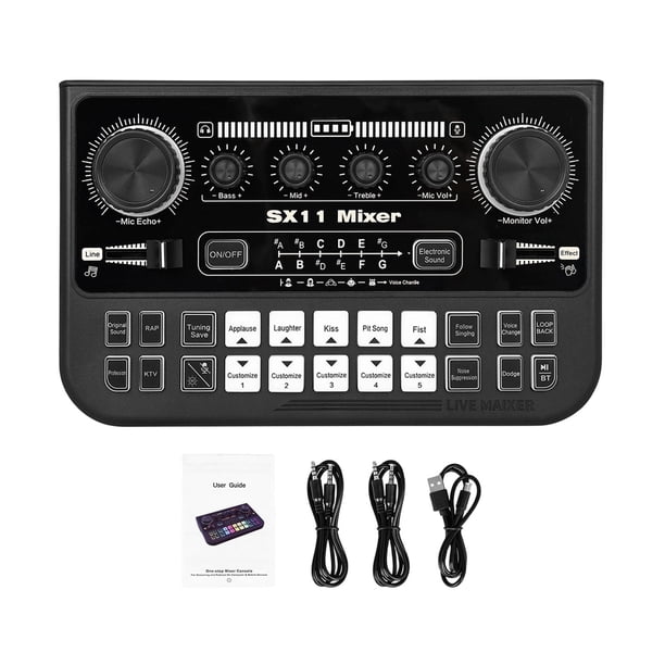 Tarjeta de sonido, cambiador de voz, interfaz de audio, de estudio, mezclador de sonido profesional portátil para transmisión en ,