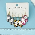 thumbnail image 6 of 3 Pairs Fashionable Cat Earrings Cartoon Ear Studs Stylish Dangle Drop Earrings for Women Handmade Gift Ornament, 6 of 21