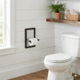 thumbnail image 2 of Autumn Alley Shiplap Modern Farmhouse Toilet Paper Holder, Black and White Wood, Wall Mount, 2 of 8