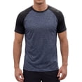 thumbnail image 5 of INSPIRE CHIC Men's Raglan T-Shirt Short Sleeve Crewneck Casual Baseball T-Shirts XL Navy Blue, 5 of 6