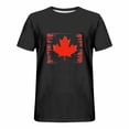 thumbnail image 3 of USNSM (S-5XL) Big and Tall Men's Fashion Canada Printed Sports Fitness T-Shirt Short Sleeve Crew Neck Top Shirt Black S, 3 of 5
