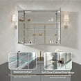 thumbnail image 5 of WELLFOR 30" x 30" Bi-View Medicine Cabinet with Mirror, Surface Mount or Recessed Mirror Medicine Cabinet for Bathroom, Anodized Chrome Aluminum Frame, Bathroom Mirror Cabinet with Storage, Two Door, 5 of 9