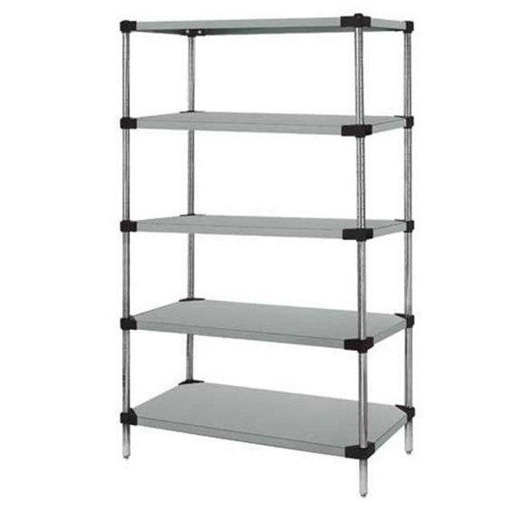 5-Shelf Galvanized Steel Solid Shelving Unit, 18 x 48 x 54 in.