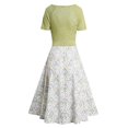 thumbnail image 4 of Birdeem Ensemble de Robe à Fermeture Éclair pour Femmes, Mode d'Été, Col en V, Manches Courtes, Imprimé Floral, Vacances, 4 of 12
