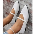thumbnail image 7 of DIVVce Pointed Toe Flats For Women Stretch Knit Pearl Beaded Single Thin Strap Slip On Flat Shoe Footwear, 7 of 7