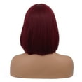 thumbnail image 4 of BERON Wine Red Short Wigs Straight Bob Hair Wigs with Bangs for Women Synthetic Daily Use Wig, 4 of 4