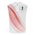 thumbnail image 4 of Dolkfu Orange Shirts&nbsp;for Men Sleeveless Mesh Collared Golf Tops Fashion Modern Patchwork Quarter Zip Leisure Turndown Collar Tank Top Orange,Xxl, 4 of 5