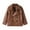 Brown, variant on Mercatoo Kids Girls Leather Jacket Winter Turn Down Coat Toddler Girls Buttons Cardigan Jacket Clothes (with Pocket)