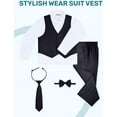 thumbnail image 5 of S.H. Churchill & Co 6-Piece Boy's Suit Set - Includes Suit Jacket, Dress Pants, Matching Vest, White Dress Shirt, Neck Tie & Bow Tie - Black, 5, 5 of 7