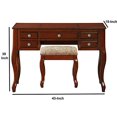 thumbnail image 5 of Ensemble de Vanité avec Tabouret et Miroir Marron Cerise, 5 of 5