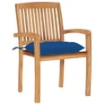 thumbnail image 3 of vidaXL 2x Solid Teak Wood Garden Chairs with Cushions Outdoor Multi Colors, 3 of 3