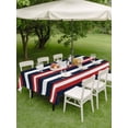 thumbnail image 5 of 52x70 Inch Outdoor Tablecloth with Umbrella Hole Zipper Rectangle Red Navy Blue Striped Rectangular Tablecloths Outside Waterproof Contemporary Minimalist Aesthetic Patio Table Cover for Picnic Party, 5 of 8