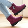 thumbnail image 3 of Women's Mid Calf Snow Boots Winter Warm Comfortable Non Slip Platform Boots Outdoor Fleece Lined High Top Work Shoes Red Size 4.5, 3 of 7