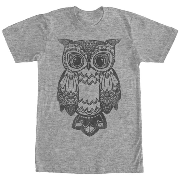 Men's Lost Gods Cute Owl  Graphic Tee Athletic Heather 2X Large