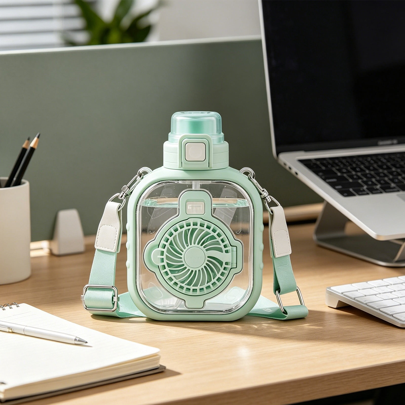 Glass & Bottle Glass Water Bottle Swing Top Glass Bottle Glass Juice Bottles Large capacity fan cup 980ML capacity green Plastic