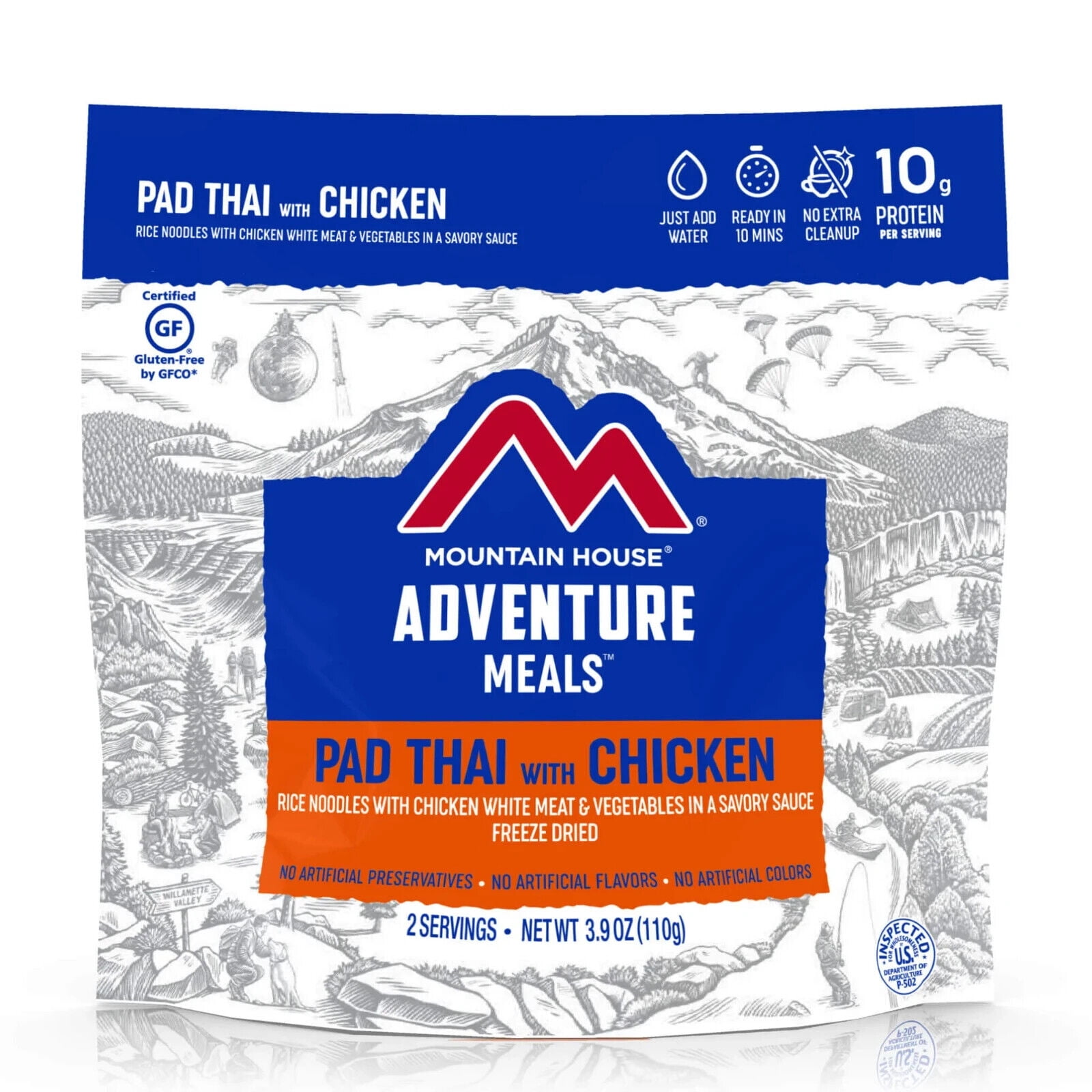 Mountain House Pad Freeze Dried Emergency Survival Backpacking and Camping Food Thai with Chicken - 6 Pouches