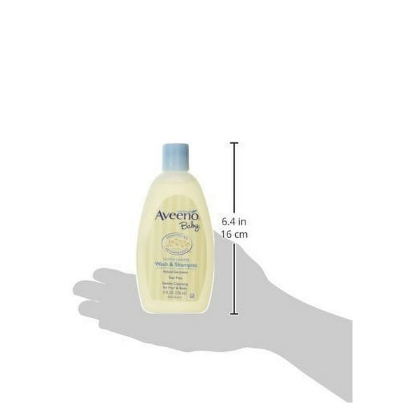 Aveeno Baby Wash & Shampoo Natural Oat Extract, Light Scent, 8 oz, 6-Pack