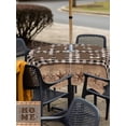 thumbnail image 4 of Outdoor Tablecloth with Umbrella Hole and Zipper, Farmhouse Square Table Cloth 60x60 Inch Waterproof Tablecloth, Vintage Country Texas Star Plaid Wooden Grain Picnic Table Cover for Patio Camping, 4 of 7
