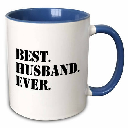 3dRose Best Husband Ever - fun romantic married wedded love gifts for him for anniversary or Valentines day - Two Tone Blue Mug, (Best Valentine Images Ever)