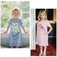 thumbnail image 2 of DDSOL Girls Nightgown Dinosaur and Giraffe Short Sleeves Sleep Dress 2-Pack Sleepwear Size 7, 2 of 8