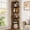 Oak, variant on Vividwood 6-Tier Wavy Corner Bookshelf, Tall Wooden Corner Shelf & Plant Stand for Living Room, Bedroom, 70" H