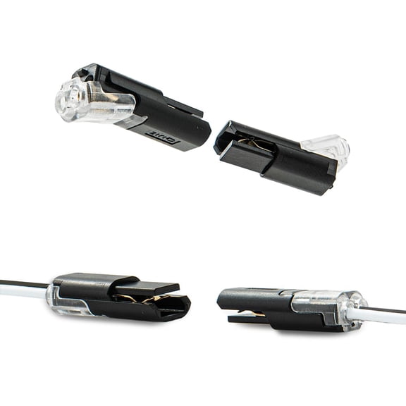 Double-Wire Plug-In Connector, Low Voltage Wire Connector With Locking Buckle, No Wire-Stripping, Solderless Fast Connect Plugs For 22-18 Awg