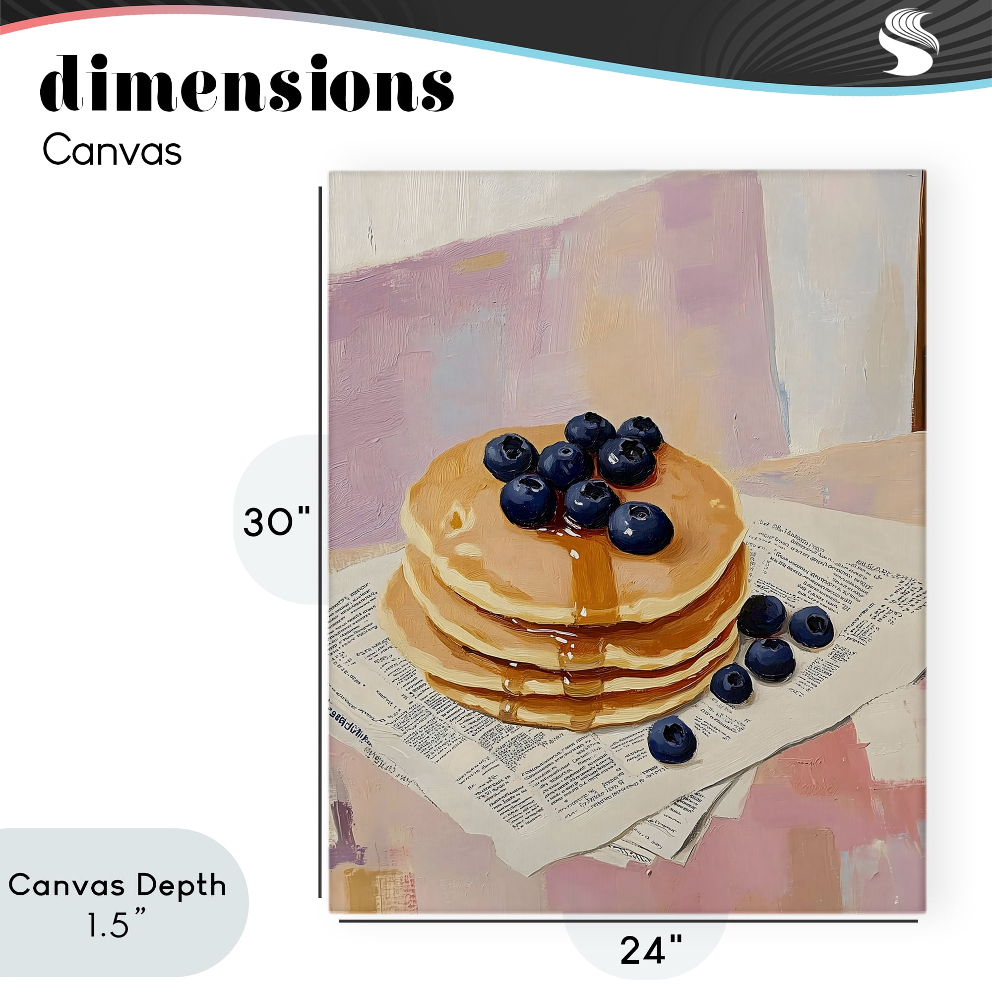 Stupell Industries Blueberry Pancakes with Syrup Canvas Wall Art, design by The Prints Vibe