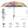thumbnail image 3 of FORMRS Travel Umbrella Folding Auto Open Close Windproof Rain UV Protection, Yellow Floral Wave, 3 of 8