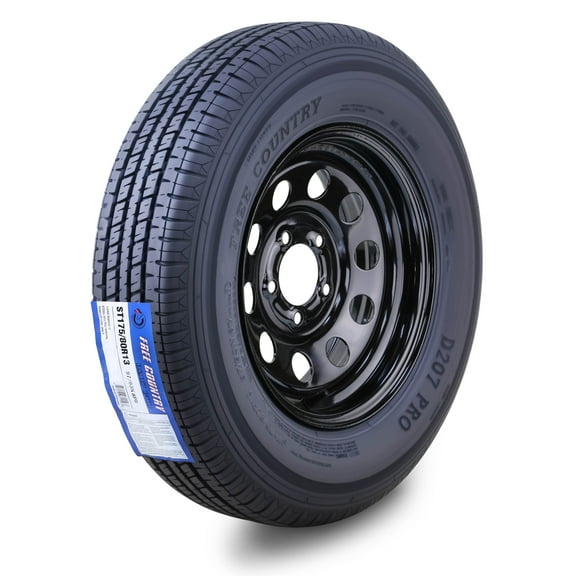 Free Country Trailer Tire Wheel Assembly ST175/80R13 8-Ply D 97N 5 Lug on 4.5" PCD Black Mod Rim