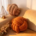 thumbnail image 4 of Knot Pillow Ball Plush - Decorative Throw Pillows for Bed Stress Relief, Round Knot Cushion for Sofa Decor Pet Toy, Brown 8 Inch, 4 of 7
