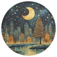 thumbnail image 3 of Ryvnso Christmas Night Round Plate Mats Dining Table Placemat Set of 6 for Holiday Decoration, 3 of 7
